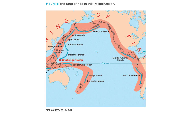 Figure 1: The Ring of Fire in the Pacifi c Ocean.