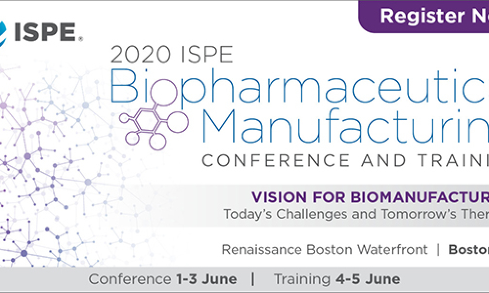 2020 ISPE Biopharmaceutical Manufacturing Conference banner