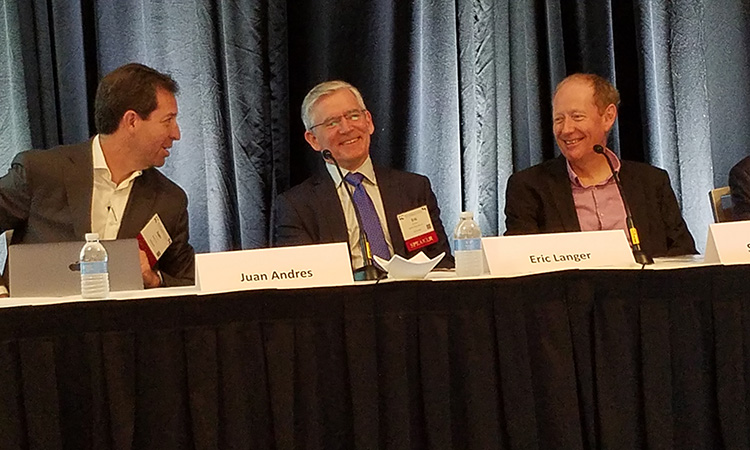 Opening Plenary speakers (l. to r.): Juan Andres, Eric Langer, and Steve Bagshaw. 
