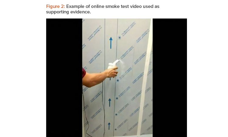 Figure 2: Example of online smoke test video used as supporting evidence.